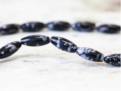 Snowflake Obsidian 5x12 Rice