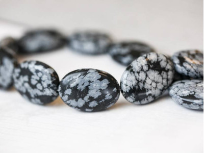 Snowflake Obsidian 18x25 Flat Oval