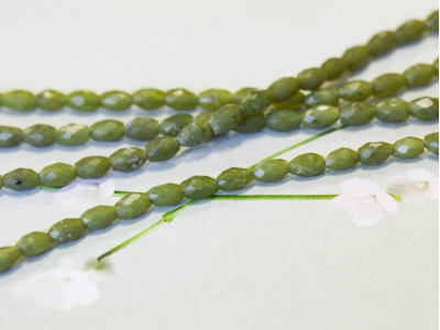 Green Jade 4x6 Faceted Oval Rice