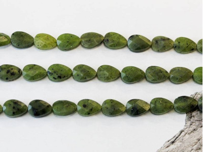 Green Jade 6x9 Faceted Flat Pear