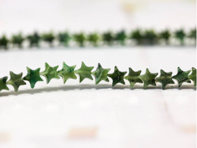 Green Jade 7mm Flat Star