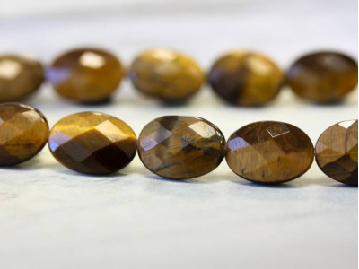 Tiger Eye 10x14 Faceted Flat Oval