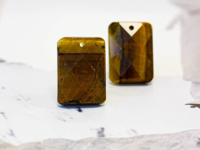 Tiger Eye 22x30 Faceted Rectangle Pendant