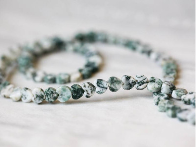 Tree Agate 6-7mm Heart