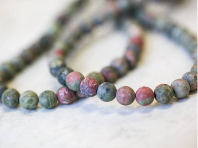 Matte Unakite 6mm Round