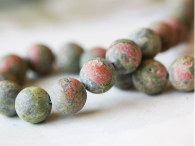 Matte Unakite 12mm Round