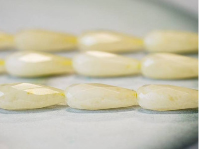 Yellow Jade 6x16 Faceted Teardrop