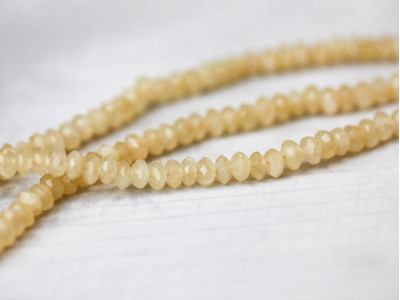 Yellow Jade 4mm Faceted Rondell