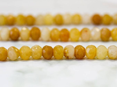 Yellow Jade 6mm Faceted Rondell