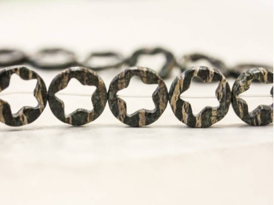 Zebra Jasper 12mm Star Donut