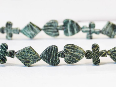 Zebra Jasper 15-16mm Poker Suits