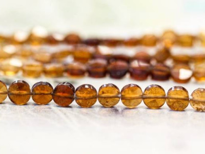 Hessonite 4mm Faceted Coin