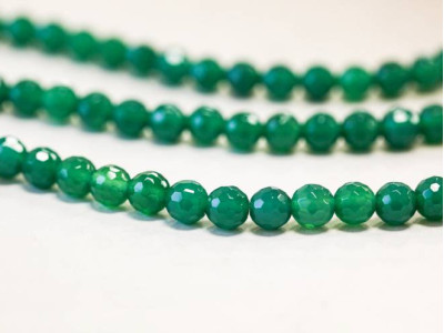 Green Onyx 8mm Faceted Round