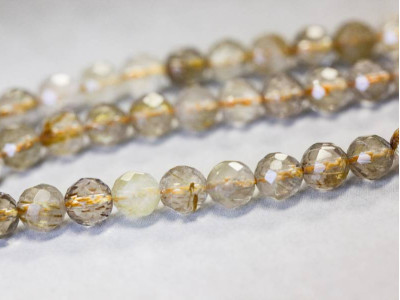 Rutilated Quartz 8mm Faceted Round