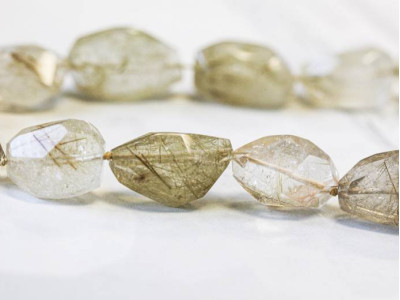 Rutilated Quartz 15-18x Faceted Nugget