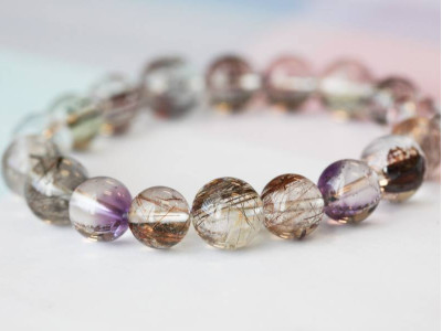 Rutilated Quartz 10-12mm Round Bracelet