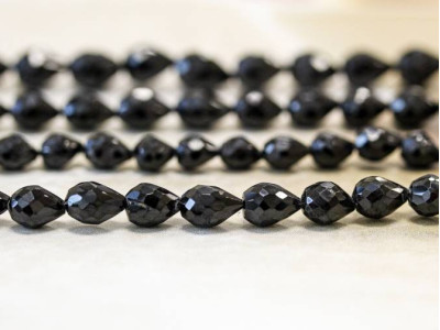 Black Spinel 4x6 Faceted Teardrop