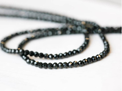 Black Spinel 3mm Faceted Rondell