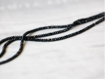 Black Spinel 2-2.2mm Faceted Rondell