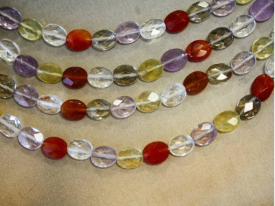 Mixed Quartz 8x10 Faceted Flat Oval