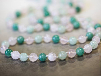 Mixed Quartz 8mm Round Necklace