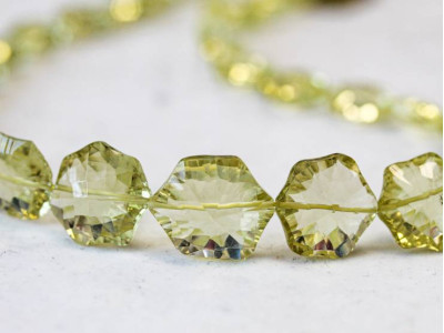 Lemon Quartz 10-15x Faceted Hexagon