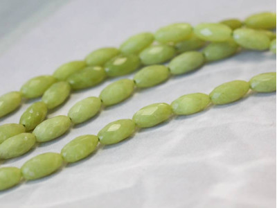 Olive Jade 6x12 Faceted Oval Rice