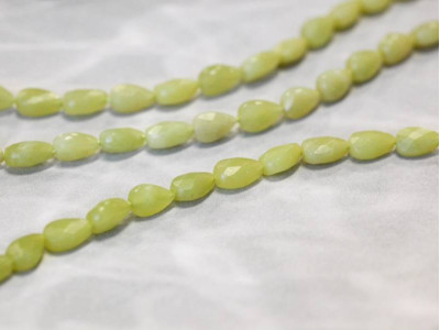 Olive Jade 6x9 Faceted Flat Pear