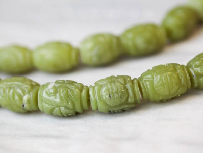 Olive Jade 15x20 Carved Oval