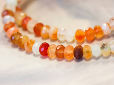 Natural Carnelian 8mm Faceted Rondell