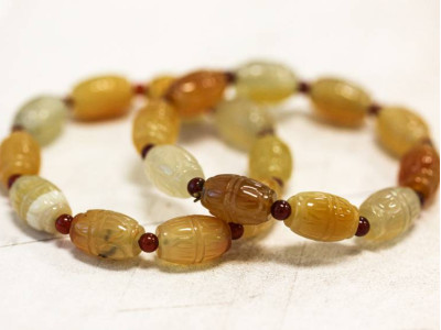 Natural Carnelian 10x14 Carved Oval Bracelet