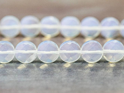 Opalite 10mm Faceted Coin