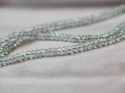 Green Amethyst 4mm Faceted Rondell