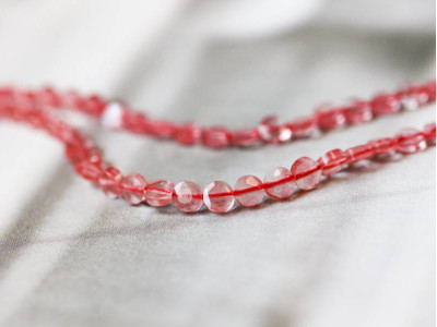 Cherry Quartz 5mm Beveled Dime