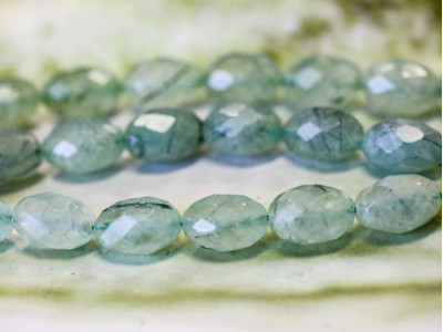 Green Tourmalinated Quartz 10x15 Faceted Oval