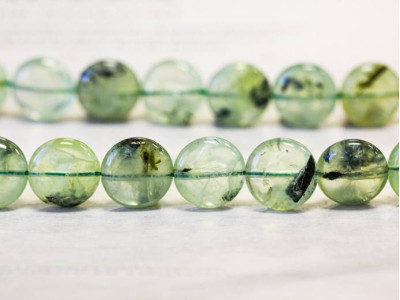 Green Tourmalinated Quartz 15mm Dime