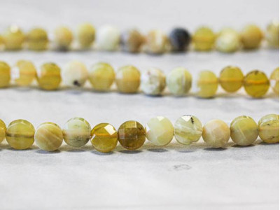 Yellow Opal 8mm Faceted Coin