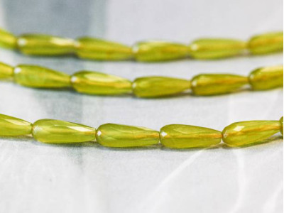 Olive Quartz 6x16 Faceted Teardrop