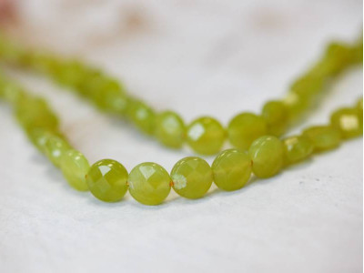 Olive Quartz 8mm Faceted Coin