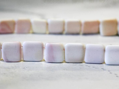 Pink Mother of Pearl 10-15mm Flat Square Drop