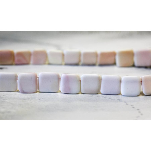 299-1016 Pink Mother of Pearl <br>10-15mm Flat Square Drop