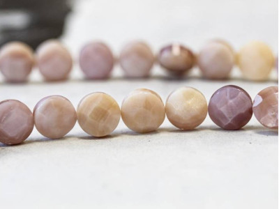 Pink Mother of Pearl 8mm Faceted Coin