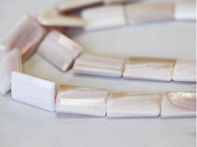Pink Mother of Pearl 14x22 Strip-faceted Flat Rectangle