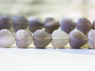 Gray Onyx 12mm Faceted Heart