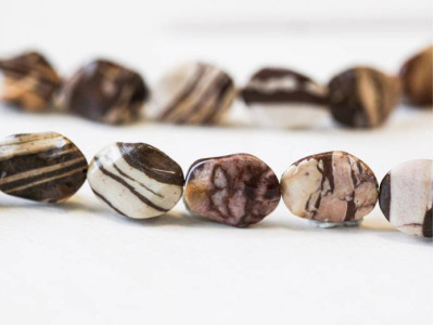 Brown Zebra Jasper 15x20 Waved Flat Oval