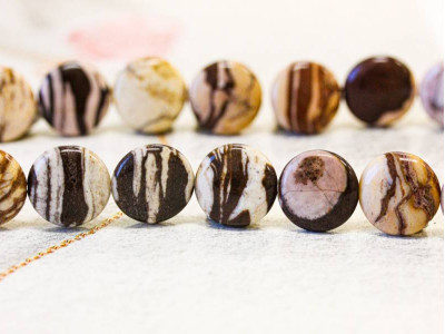 Brown Zebra Jasper 16mm Dime