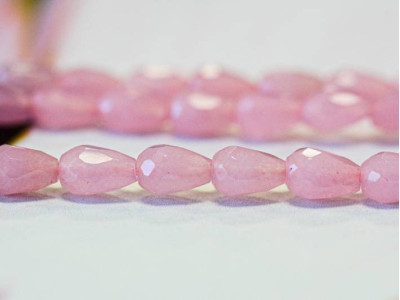 Pink Jade 4x6 Faceted Teardrop
