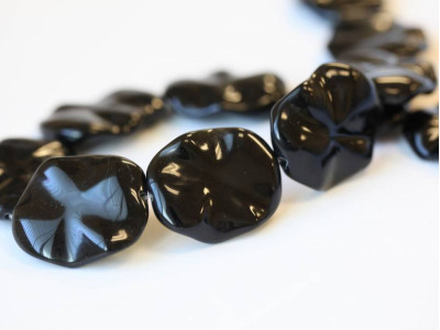 Black Obsidian 25x30 Waved Flat Oval