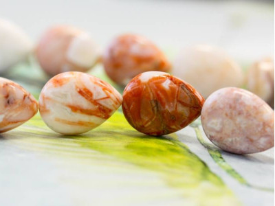 Red Flower Agate 15x20 Flat Pear