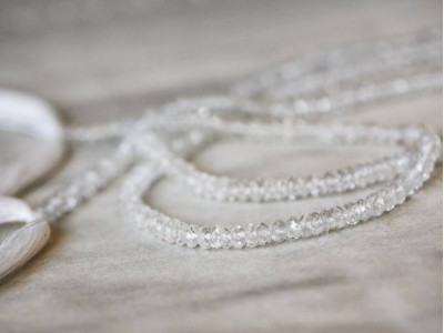 White Topaz 4mm Faceted Rondell